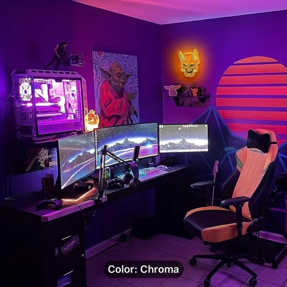 Neon Devil Mask Sign Game Room Goth - Picture 8 of 8